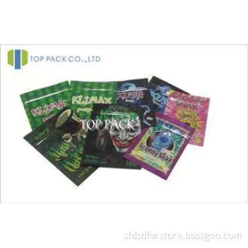 Colorful Herbal Incense Bags , Spice Three Sides Sealed Pou
